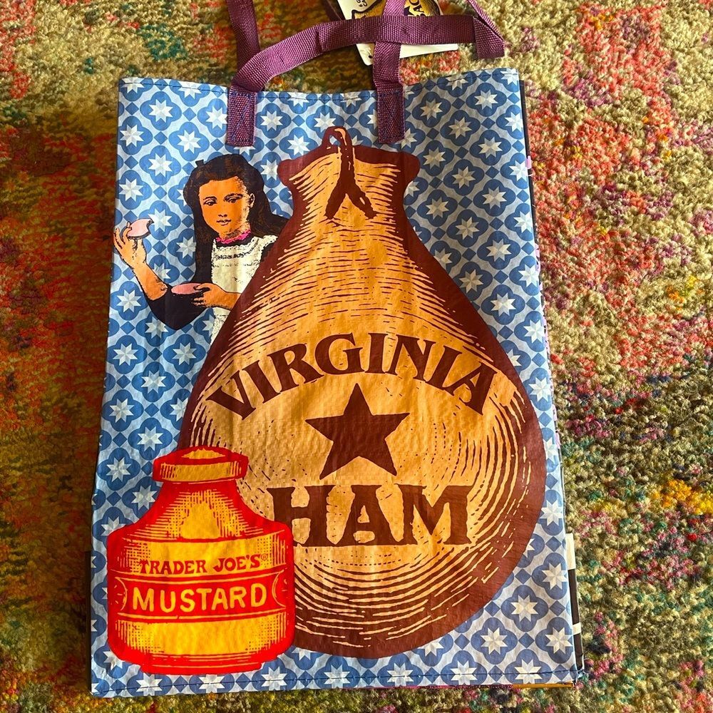 Set 2 new Trader Joe's reusable shopping bags Virginia and Delaware diff designs